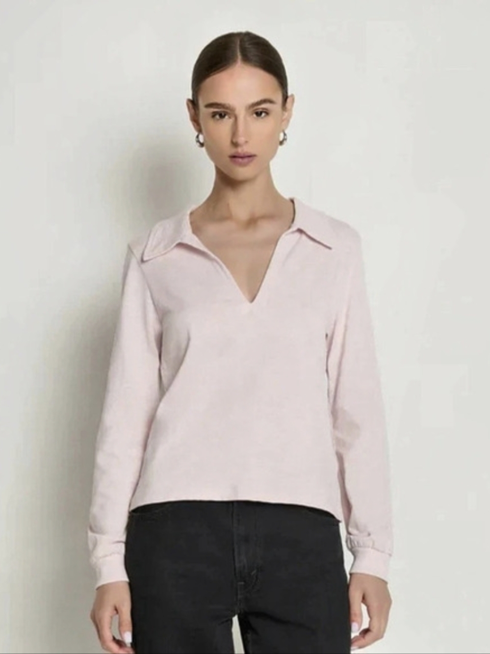 NWT Nation LTD Kimberley Polo Long Sleeve Polo in Pink